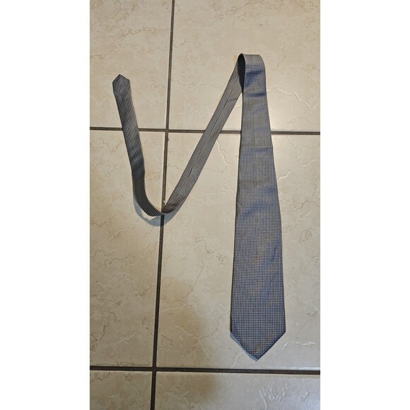 Lauren Ralph Lauren Mens Gray Tie Geometric Hand Made 100% Silk Made In USA - Picture 4 of 10